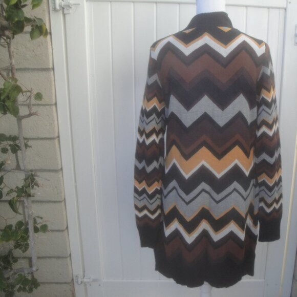 Missoni Cardigan Chevron Design Open Rayon Quality Knit Sweater Size Med - Picture 2 of 11